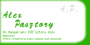 alex pasztory business card